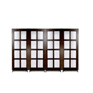 Dark WPC French door FD-001 with glass panel design by Green Doors Pakistan